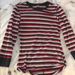 Free People ribbed stripped T-shirt